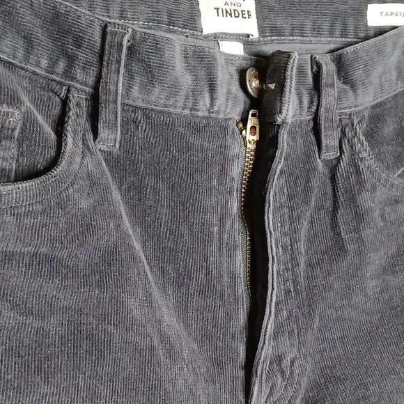 Flint And Tinder Pants Mens 33x32 Gray Corduroy Tapered Fit Stretch Casual - Picture 6 of 16
